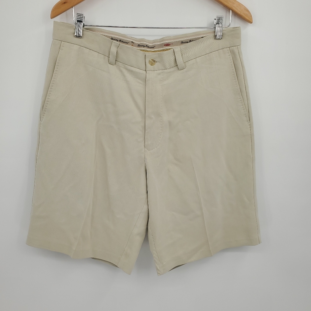 ♤♤ Tommy Bahama Men's Tan Silk Chino Shorts Size 33